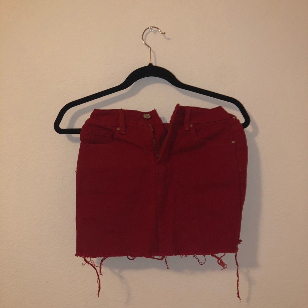Pacsun Red Jean Miniskirt
